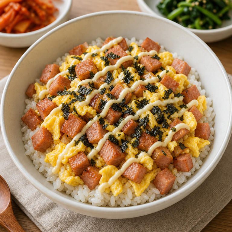 스팸마요덮밥 완성 사진